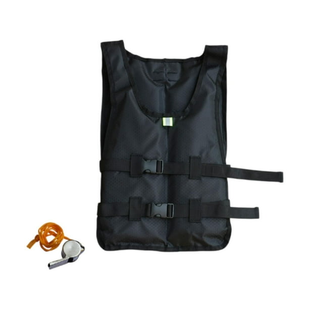 Chaleco salvavidas de remo para adultos, cómodo y ajustable, portátil. Negro