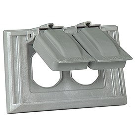 S1952 Non Metallic 1 Gang Weatherproof Duplex Receptacle Cover 2 Lids Gray Outdoor Receptical Plastic By Cooper Wiring Devices