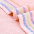 thumbnail image 4 of REGALWOVEN Colorful Striped Pattern 2 Pack Hand Towels, Quick Drying Towel for Bathroom, Travel, Camp Pink 13" x 30", 4 of 7