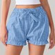 thumbnail image 4 of Niñas Pantalones Cortos de Verano Casual Bow Plaid Spicy Girl, Pantalones Cortos Elásticos de Poliéster Ligeros para la Playa Y Diarios, 4 of 5