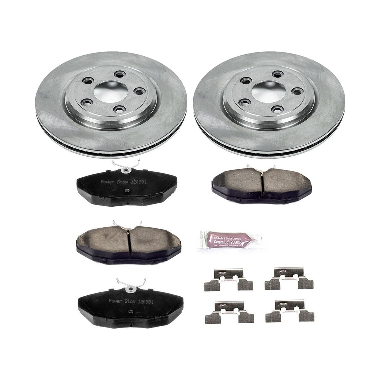 Power Stop Rear Stock Replacement Brake Pad and Rotor Kit KOE3141