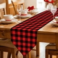 thumbnail image 2 of Table Runners 70 Inches Long, Black Red Plaid Cotton Linen Kitchen Dining Coffee Table Runner for Party Home Decor, Vintage Rustic Buffalo Checked Gingham Tabletop Dresser Scarves Runner 13x70 Inch, 2 of 9