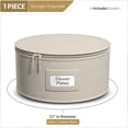 thumbnail image 3 of Sorbus China Storage Containers for Dinner Plates with Lids – Holds Service for 12, Includes Felt Protectors – Dinnerware Organizer, Beige, 3 of 6