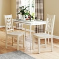 thumbnail image 2 of Costway Dining Chair Set of 4 with Rubber Wood Frame & Leaf-shape High Back for Kitchen White, 2 of 9