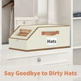 thumbnail image 6 of Aokeyee Hat Boxs for Baseball Caps - 2PCS Hat Organizer for Closet Stackable Storage with Clear Window Lid, Breathable Fabric (Beige&Brown), 6 of 6