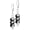 A11_Black Obsidian, variant on Natural Stone Dish Bead Drop Earrings, Silver Real Quartz Crystal Gemstone Dangle, Style I3043