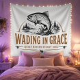 thumbnail image 2 of Detailed Trout Stippled with Line Fish Depicted Dynamic, Serene Watercolor for Plant Lovers, Botanical Wall Art, Graduation Gift, Tapestry Wall Hanging for Bedroom and Dorm, 2 of 7