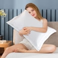 thumbnail image 5 of PYPESEEWY Warehouse Funda De Almohada De Seda Solid Color Faux Silk Pillowcase Silk No Zipper Envelope Pillow Pillow Cover White Pillow Cases Set of 4 Cotton, 5 of 7