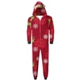 thumbnail image 2 of Odeerbi Matching Family Christmas Pajamas Sets Parent-Child Warm Hooded Jumpsuit Set Xmas Printed Home Wear Loungewear Sleepwear Jammies for Dad, 2 of 4