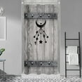 thumbnail image 3 of Stall Barn Door Shower Curtain Set 36Wx71H Inches Half Small Tiny Rustic Wooden Wood Farmhouse Country RV Camper Polyester Bathroom Curtain with 12 Hooks, 3 of 5