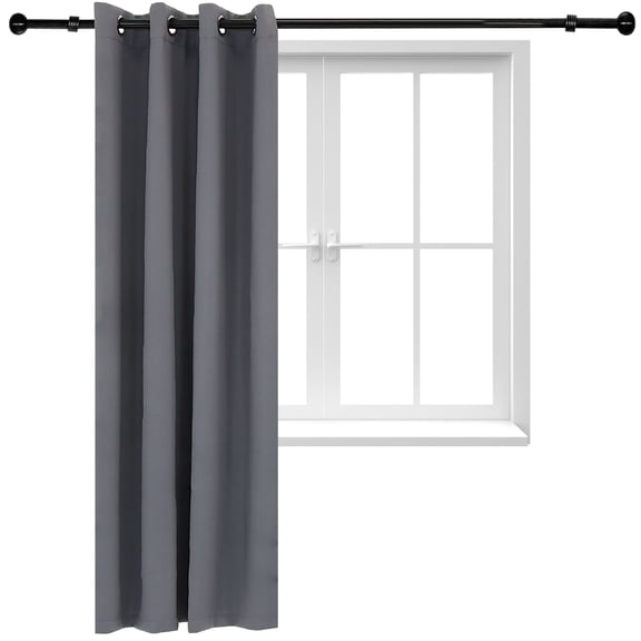 Sunnydaze Modern Gray Solid Blackout Indoor or Outdoor Curtain, 52" x 84" (1 Panel)