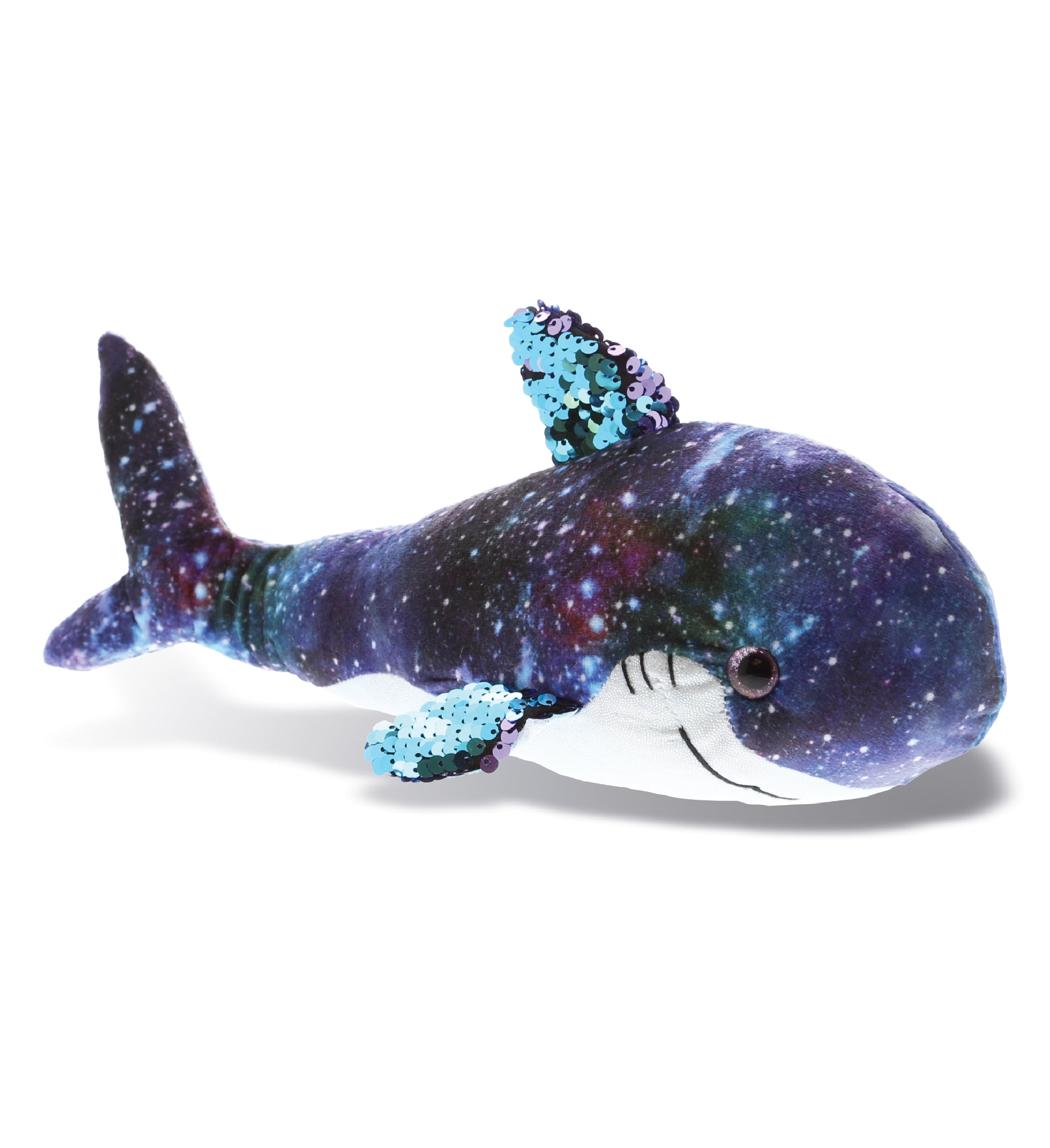 DolliBu Shark Space Flip Sequin Plush 12 Inch, Flipping Reversible