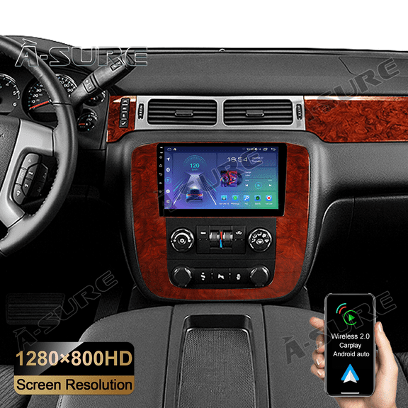 9" Android 13 Car Radio Stereo for Mahogany GMC Sierra Yukon Chevy Tahoe 2007-2014, 2 32GB Wireless CarPlay Android Auto GPS Navi WiFi Bluetooth SWC DSP RDS