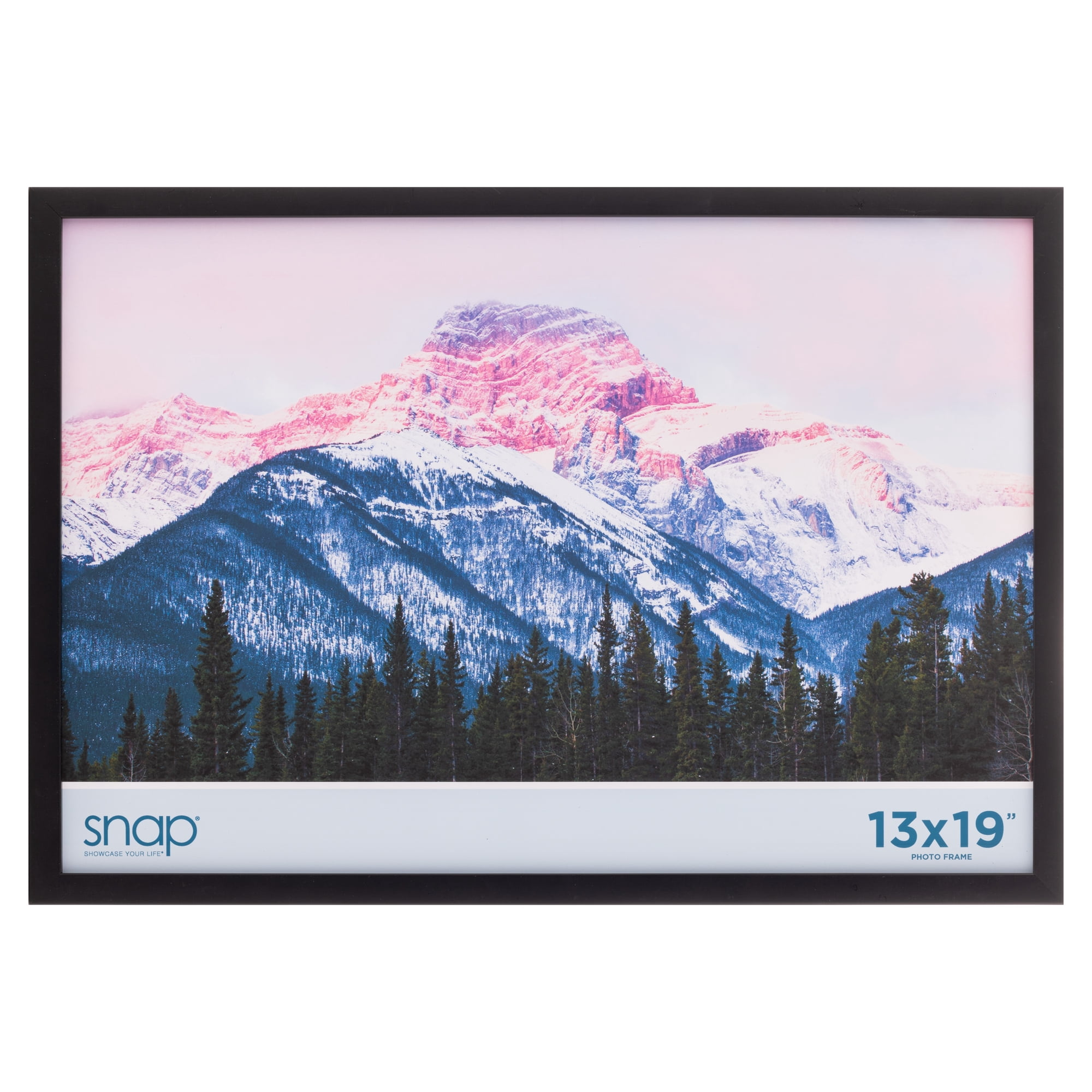 Snap Black Wood Picture Frame Real Glass Wall Display 13" x 19" 1-pack