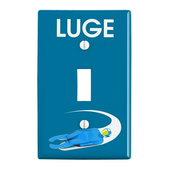 Luge Luger Luging Winter Sport Plastic Wall Decor Toggle Light Switch Plate Cover