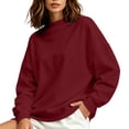 thumbnail image 4 of Warop Womens Mock Neck Sweatshirts Oversized Long Sleeved Pullover Tops Casual Loose Fall Fashion Outfits, 4 of 9
