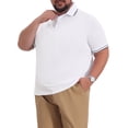 thumbnail image 4 of INSPIRE CHIC Men's Big & Tall Contrast Trim Short Sleeve Work Office Polo Shirt XL White, 4 of 5