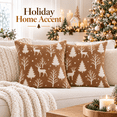 thumbnail image 5 of LOMYOLO Christmas Throw Pillow Covers Set of 2, 18x18IN Chenille Double Side Xmas Decorative Pillow Covers Soft Farmhouse Holiday Cushion Covers for Sofa Couch Bed, Christmas Tree Reindeer Snowflake, 5 of 8