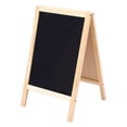 thumbnail image 4 of GOOHOCHY Mini pizarra de madera resistente con soporte para enseñanza y publicidad en tiendas. Pizarra pequeña de doble cara borrable para fiestas y eventos en la cocina., 4 of 8