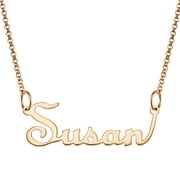 - Personalized Planet Women's Silvertone or Goldtone Script Nameplate Necklace, 18"