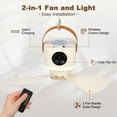 thumbnail image 2 of Camping Fan with Light, 7200mAh Rechargeable Fan with Remote, 4 Speed Timer LED Lantern for Camping Travel Emergency, Khaki, 2 of 9