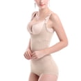 thumbnail image 4 of Waist Trainer Bodysuit Tummy Control Buttock Lift Breast Support Breathable Cincher Tank Top for Postnatal Recovery Skin Color M, 4 of 8