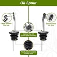 thumbnail image 6 of Dompilc 17 oz Glass Olive Oil Bottle and Vinegar Dispenser Set with 2 Stainless Steel Pourers, 2 Labels,1 Brush and 1 Funnel, 6 of 8