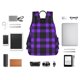 thumbnail image 4 of Balery Purple Buffalo Plaid Mochila Ligera para Hombres y Mujeres – Resistente y Impermeable, Ideal para la Escuela, el Trabajo, los Viajes y el Uso Diario, 4 of 7