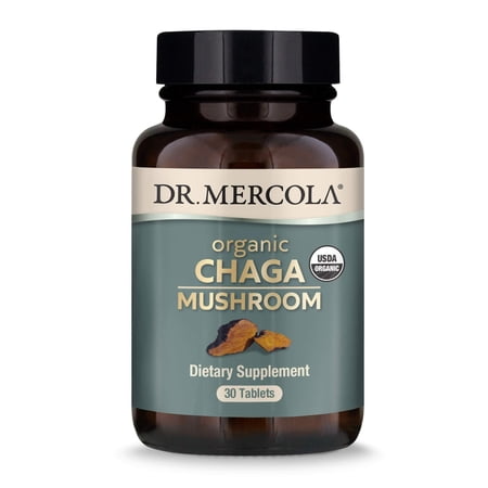 Dr. Mercola Organic Chaga Mushroom - Immune Support - Adaptogenic Blend with Chaga Extract & Chaga Powder - USDA Organic - Gluten-Free - 30 Capsules (30 Servings)