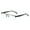 Black, variant on Mens Half Rimless Blue Light Blocking Rectangle Reading Glasses +2.0, Metal Black Spring Hinges Classic Readers 2.0
