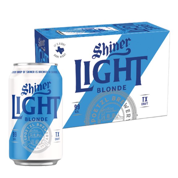 Shiner Light Blonde Lager Craft Beer, 12 pack, 12 fl oz Can, 4.2% ABV