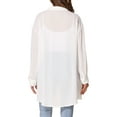 thumbnail image 3 of INSPIRE CHIC Women's Button Down Long Sleeve Turndown Collar Wrinkle-Free Casual Blouse XS White, 3 of 5