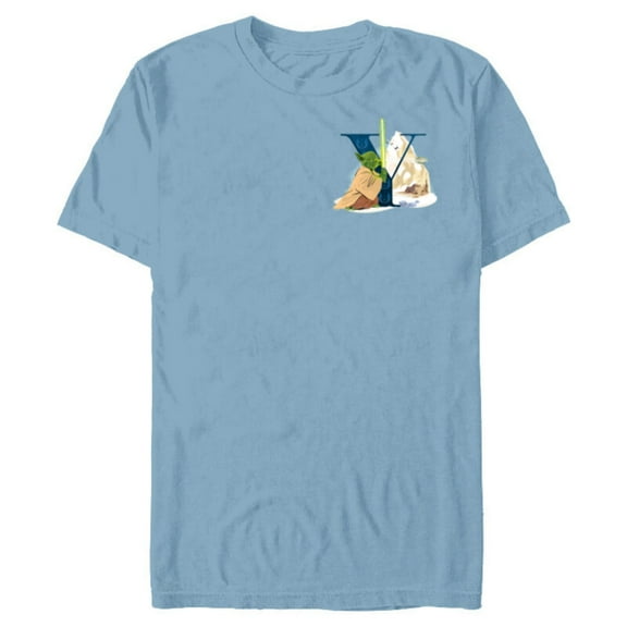 Star Wars Disney Alphabet Monogram Letter Y for Yoda - Short Sleeve Blended T-Shirt for Adults - Customized-Ocean Blue