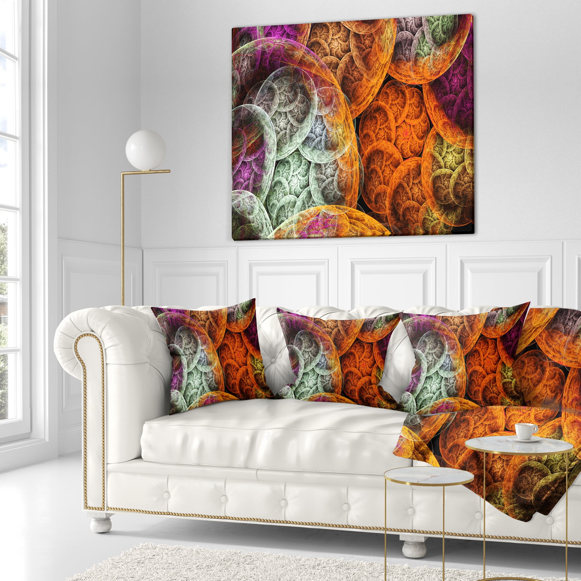 Designart Multi Color Dramatic Clouds - Abstract Throw Pillow - 16x16