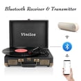 thumbnail image 1 of Tocadiscos para Vinil con Altavoces Incorporados Salida Bluetooth,3 Velocidades Fonógrafo Retro Tocadiscos, Maleta Vintage Portátil Reproductor LP Grabación USB, Incluye 2 Stylus Extra, 1 of 2