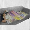 thumbnail image 6 of Modern Soft Flannel Fleece Throw Blanket, Gradient Color Tone with Shady Effect Digital Contemporary Image, Cozy Plush for Indoor and Outdoor Use, 70" x 90", Yellow Purple Peach, by Ambesonne, 6 of 6