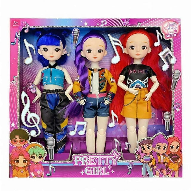 Singing Kpop Girls Doll with Lights & Music, 12inch Collectible Vinyl Figure Dolls Toy Birthday Christmas Gift for Kids Fans