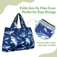 thumbnail image 3 of Wrapables Large & Small Foldable Tote Nylon Reusable Grocery Bags, Set of 2, Great White, 3 of 8