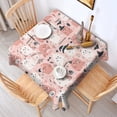 thumbnail image 2 of Pink Hued Cute Halloween Ghosts Pattern Square Tablecloth,Waterproof Square Table Cover,Wipeable Spillproof Washable Table Cover for Home Kitchen Party Decor 42"X42"(107x107cm), 2 of 6
