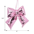 thumbnail image 5 of Holiday Time 1 Count 5.5" Christmas Metallic Puffy Bow Ornament, Pink, 5 of 5