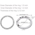 thumbnail image 2 of 6 Pcs Car Crystal Rhinestone Ring, Bling Silver Sticker Emblem Ring, Sparkly Car Interior Accessory Decoration Ring for Auto Engine Ignition Button Key & Knobs, Unique Gift (Silver), 2 of 7