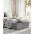 thumbnail image 3 of SONGMICS 43 Inches Folding Storage Ottoman Bench, Storage Chest, Foot Rest Stool, Light Gray, 3 of 5