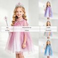 thumbnail image 3 of KPOPLK Princess Clothes for Girls Princess Dress Detachable Full-Length Sequin Tulle Cape with Accessories Ideal Birthday Gift,Size 3-8Years, 3 of 8