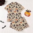 thumbnail image 4 of Bobifish Toddler Girls Halloween Print Sleepwear Sets Short Sleeve Collared Button Down Top&Shorts Nightwear Kids Girls Sets, 4 of 9