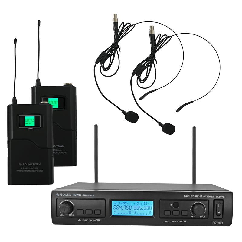 Sound Town Professional DualChannel UHF Wireless Microphone System