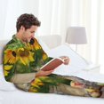 thumbnail image 6 of Naloa Vintage Wooden Bucket Men’s Pajamas Set - Long Sleeve Button Down Sleep Shirt and Pajama Bottoms Sleepwear Set-Large, 6 of 7