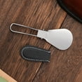 thumbnail image 3 of Space Saving Foldable Shoe Horn Stainless Steel Construction With Ergonomic Faux Handle Shoe Lifter Helper Tool, 3 of 12