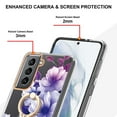 thumbnail image 3 of Allytech Floral Design Series Slim Shell Ring Holder Kickstand Shockproof Soft TPU Back Cover Cell Phone Case for Samsung Galaxy S21 Plus,Purple Flower, 3 of 4