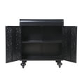 thumbnail image 6 of Art Accent Storage Cabinet with 2 Doors, Distressed Steel Sideboard & Embossed Pattern, 75 lbs Shelves, Entryway, Living Room, Dining Room, Antique Black, 6 of 11