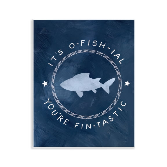 Stupell Industries Officially Fantastic Fish Pun Nautical & Beach Painting Unframed Art Print Wall Art, 11 x 14